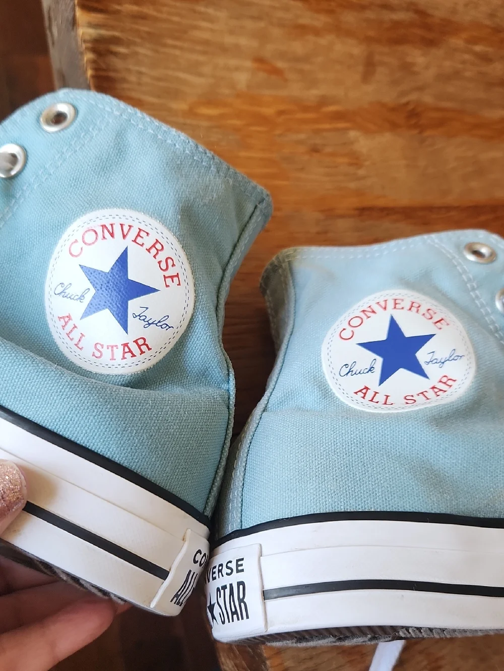 Converse Chuck Taylor Light Blue High Top Sneakers in Size M7 W9 - Picture 10 of 16